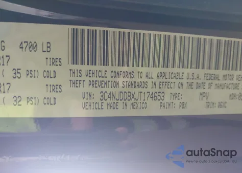 2018 Jeep Compass Trailhawk 4X4 z USA, uszkodzony, nr VIN 3C4NJDDBXJT174653